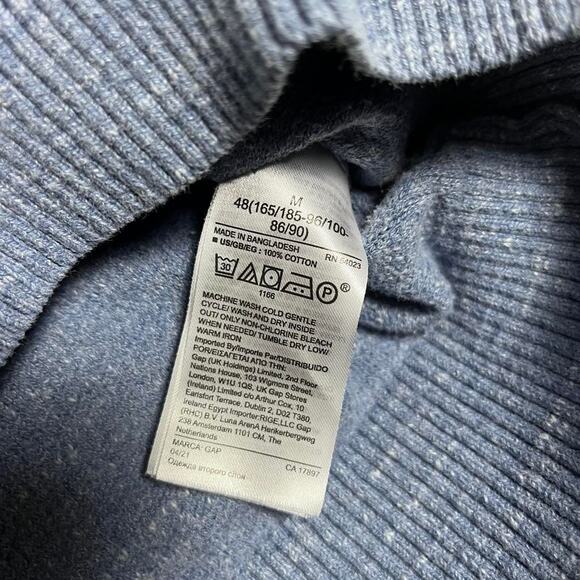 Gap Cotton Tweed Sweater Women's Medium Pullover Crewneck Light Blue Jumper - Picture 7 of 8